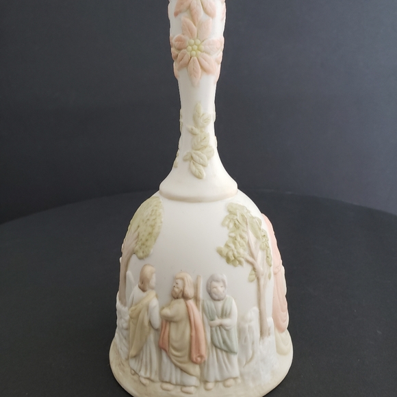 Vintage Lefton Porcelain Bell O Come All Ye Faithful Nativity Scene - Picture 5 of 16